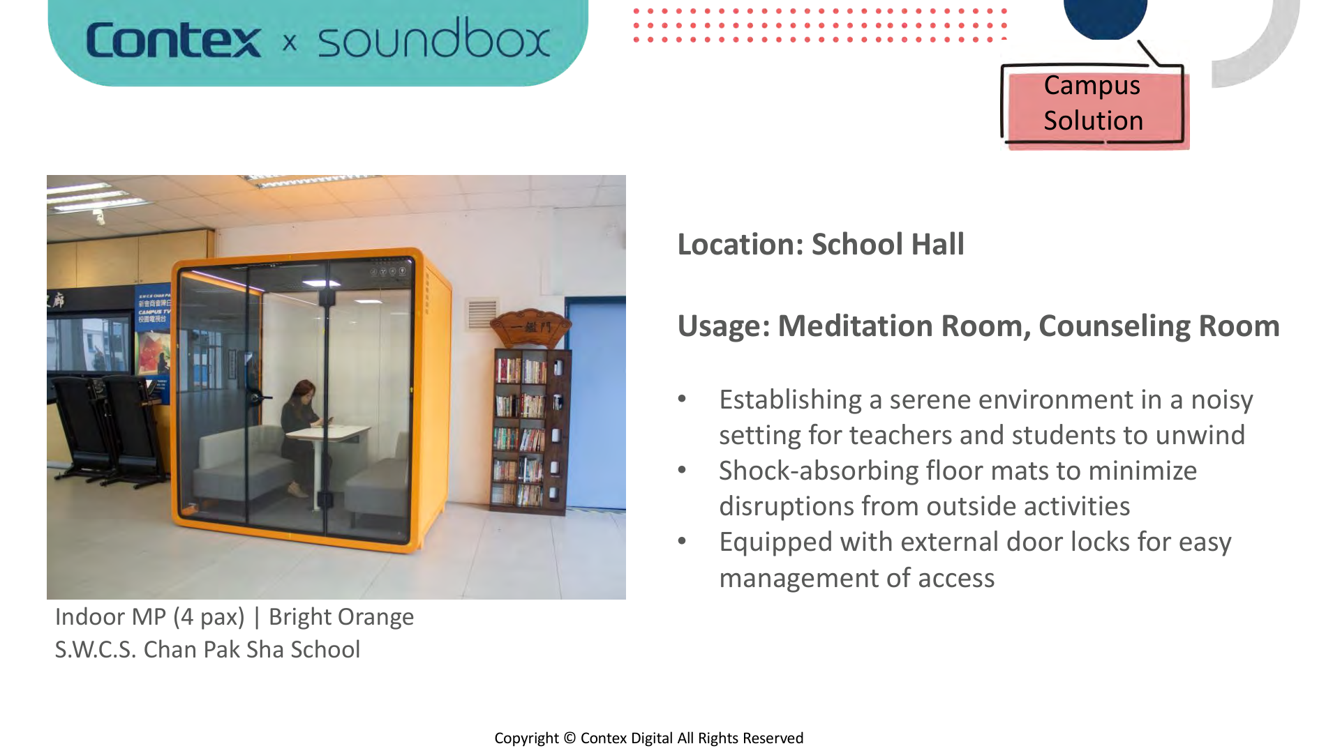 Meeting POD as meditation room